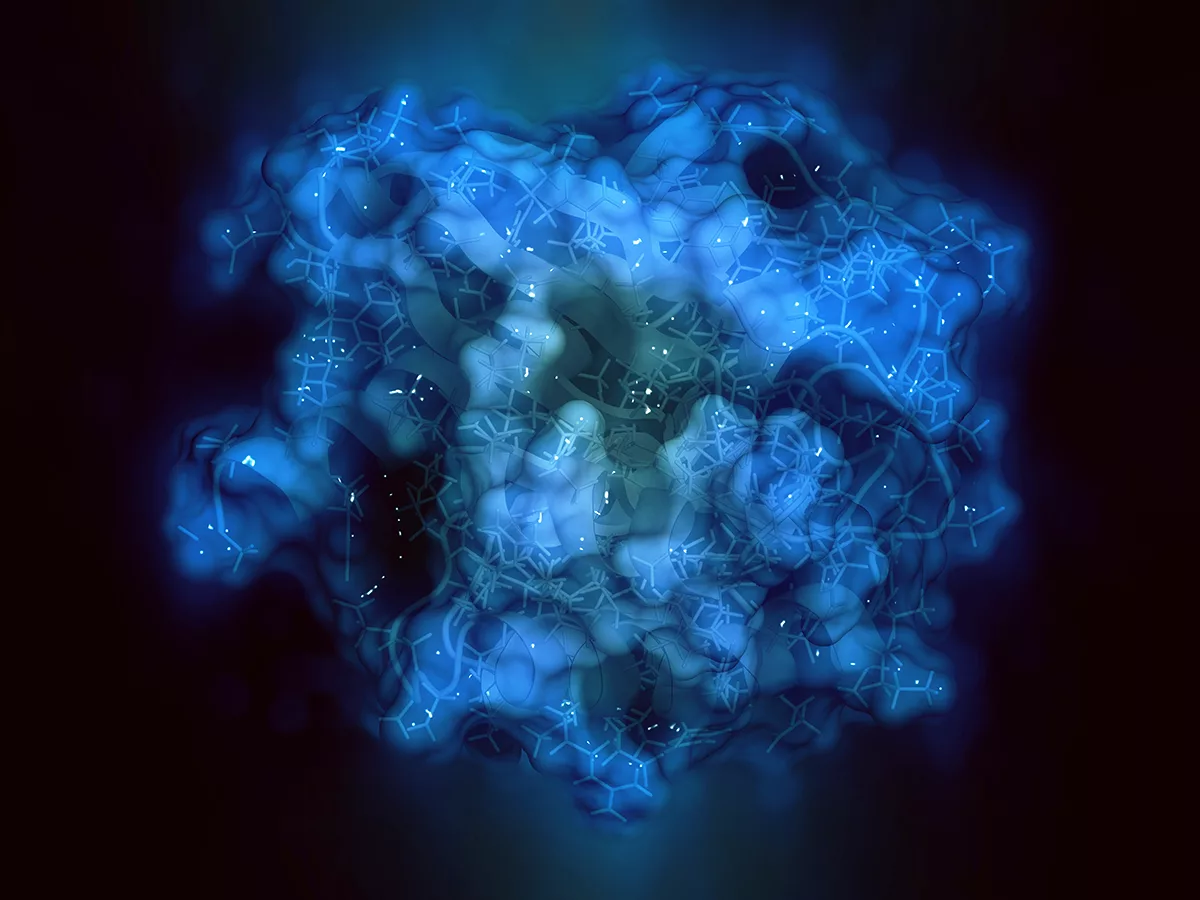 Artistic rendering of the KRAS protein. Artistic rendering of the KRAS protein.