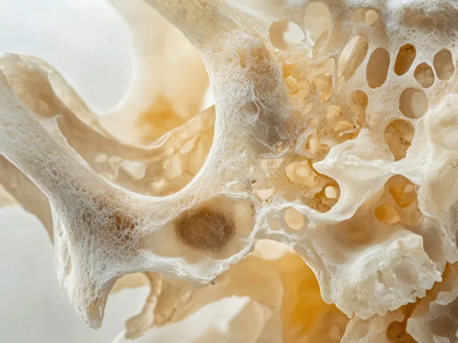 Close up of a porous bone structure