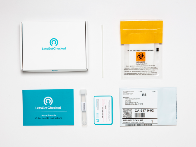 Components of the nasal sample kit