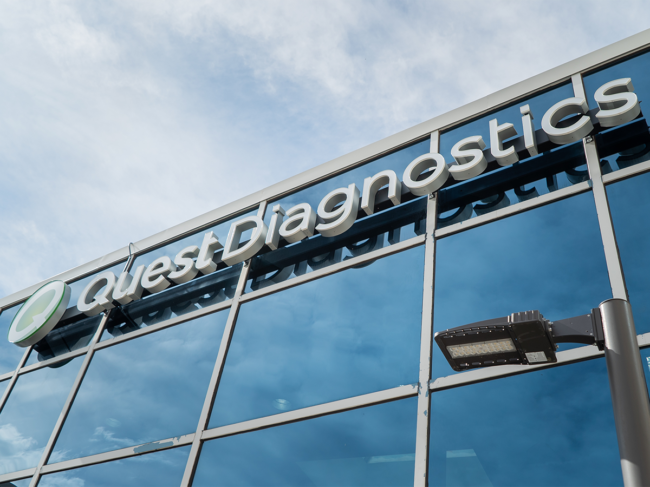 Quest Diagnostics sign on building