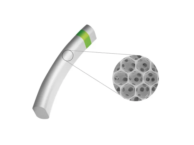 Product image with microscopic close up