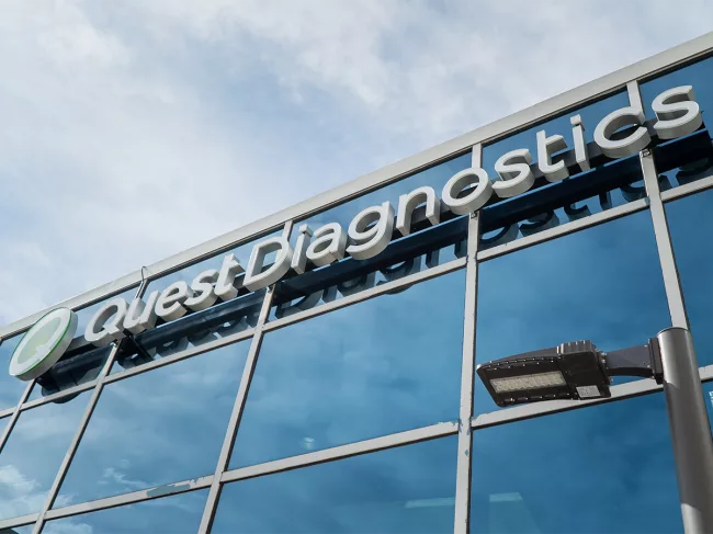 Quest Diagnostics sign on building