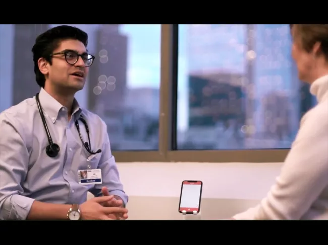 Physician with patient