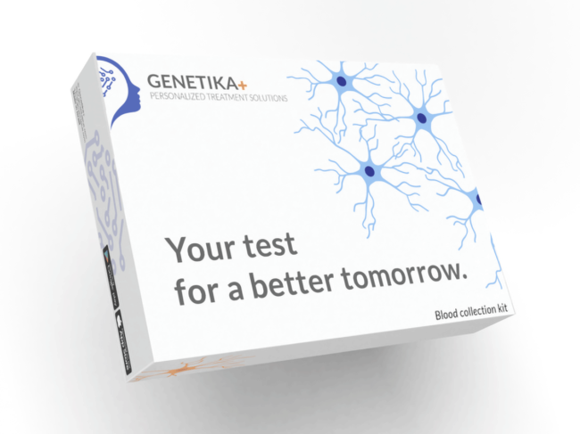 Genetika+ test packaging
