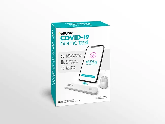 Ellume COVID-19 Home Test packaging 
