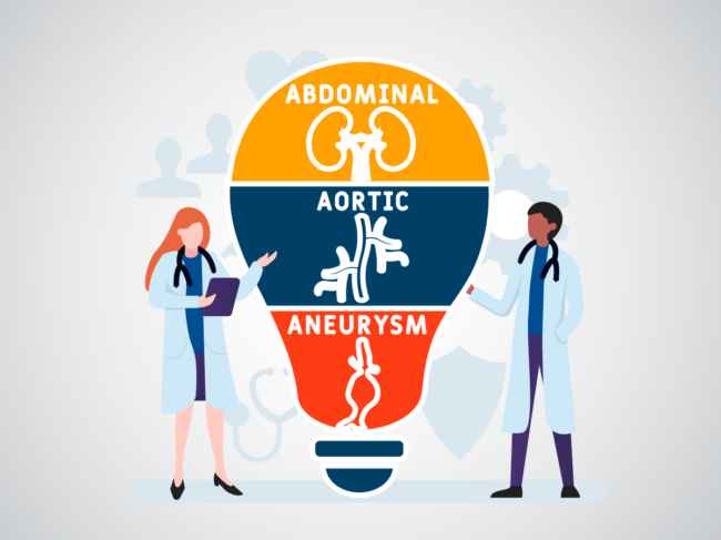 Abdominal aortic aneurysm, medical concept illustration