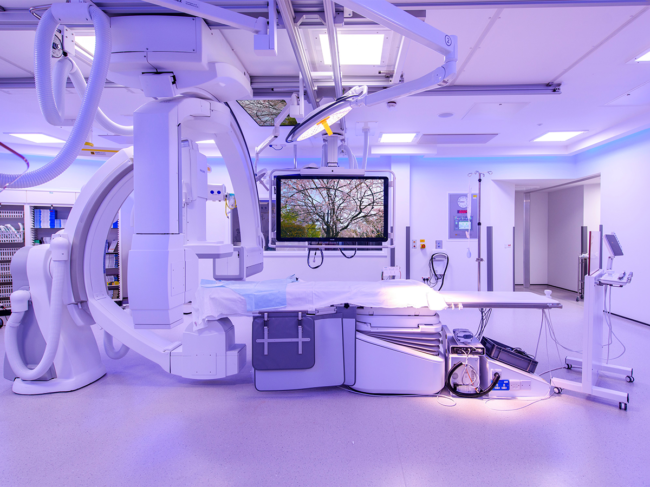 Imaging room with Azurion image-guided therapy system with Ambient Experience with Flexvision