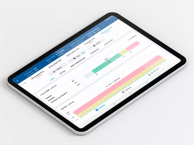 Tablet device displaying L-Dex readings