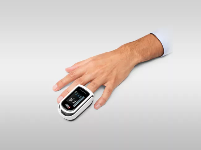 Mightysat device on finger