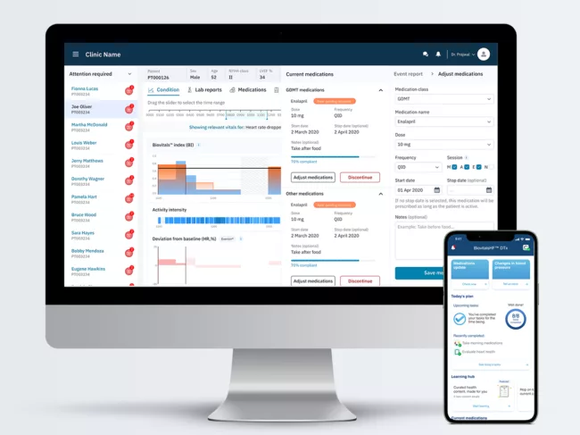 Biovitals platform on computer, smartphone