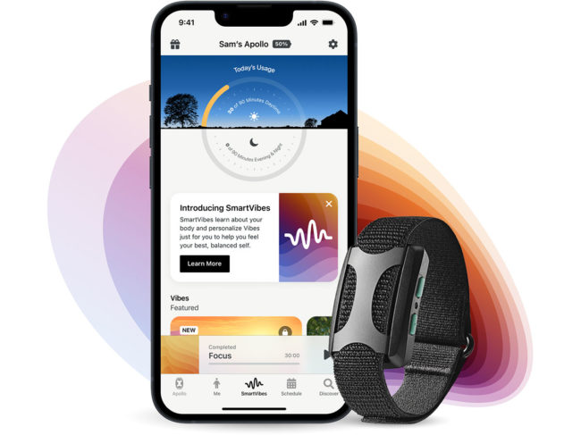 SmartVibes app with Apollo wearable