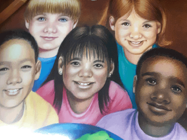 Illustration of children with different skin tones