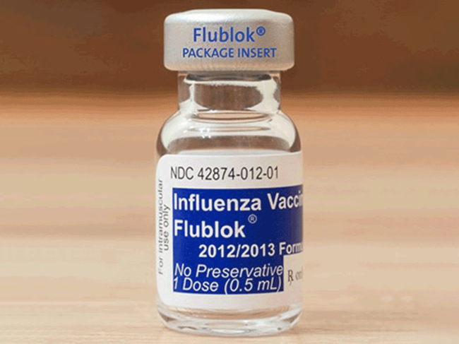 Flublok flu vaccine vial