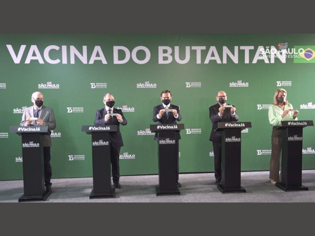 Coronavac press conference in Brazil
