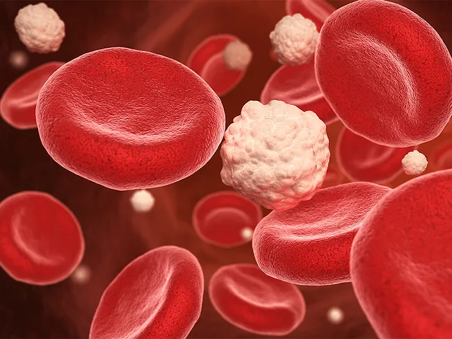 Illustration of glucose in the blood stream