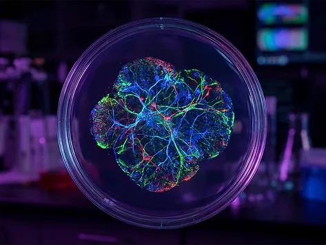 AI-generated image for brain organoid neural research 