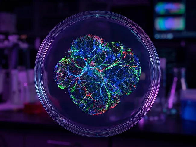 AI-generated image for brain organoid neural research 