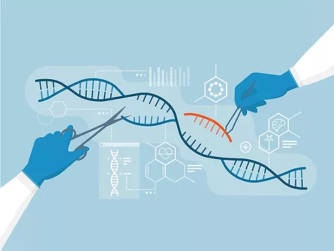 DNA and genome editing illustration