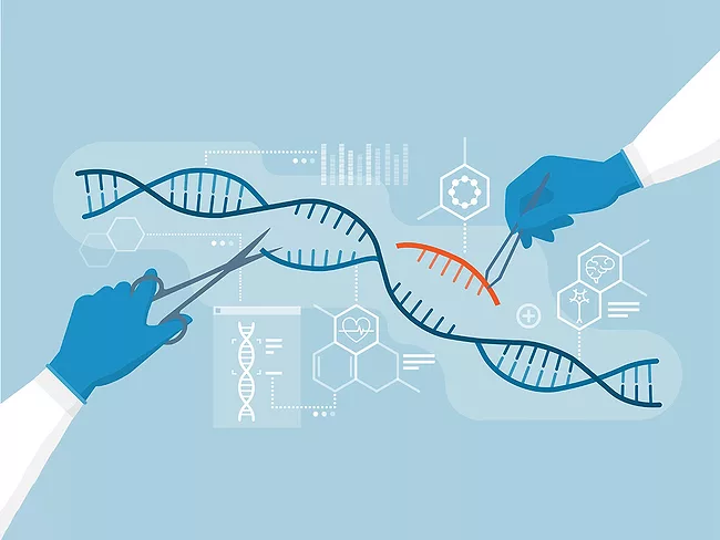 DNA and genome editing illustration