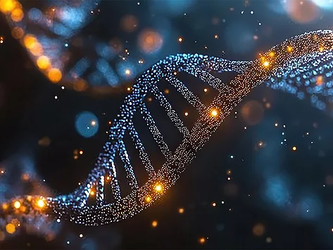 AI-generated illustration of DNA double helix