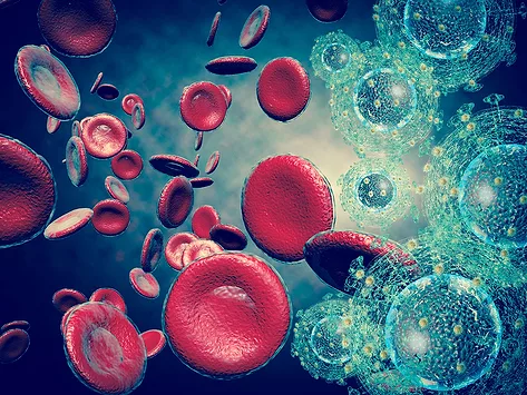 Illustration of HIV/AIDS virus in the bloodstream