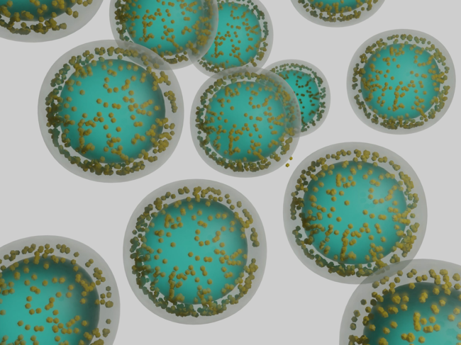 3D illustration of nanobubbles as drug delivery technology.