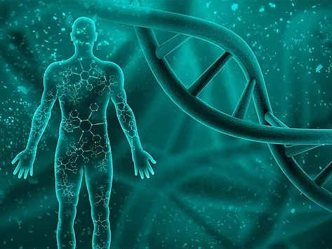 Omics genetics dna human body illustration