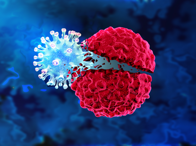 Oncolytic virus concept illustration