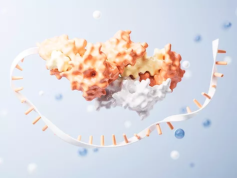 Rna protein 3d illustration