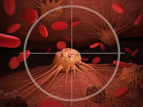 Cancer tumor crosshairs target