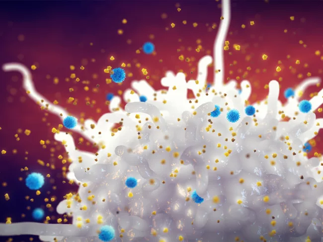 Illustration of macrophage releasing cytokines