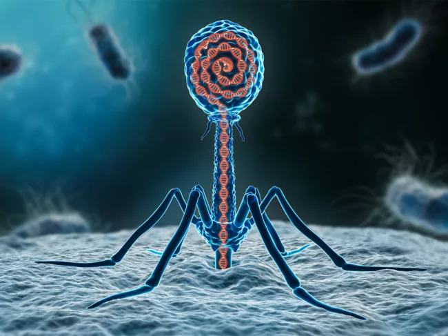 Illustration of bacteriophage therapy