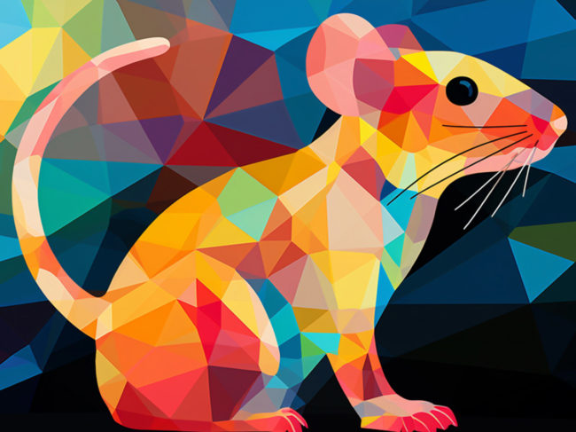 Mosaic illustration of a mouse