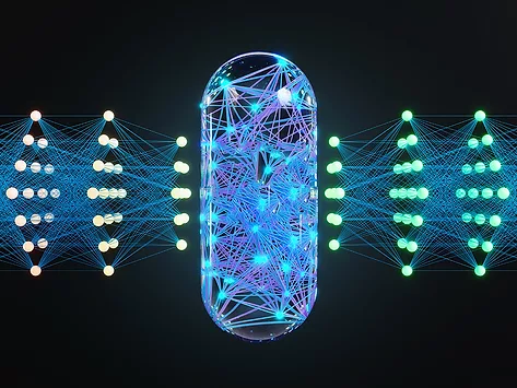 Ai drug development illustration