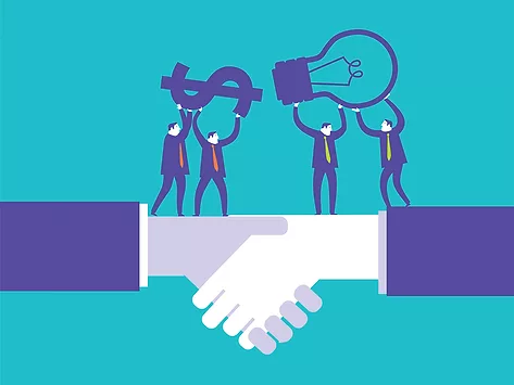 Deal merger money lightbulb