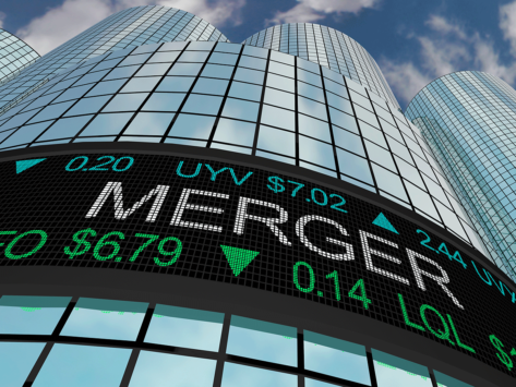 Stock merger illustration