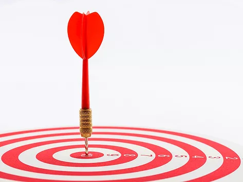 Red dart in center of red target