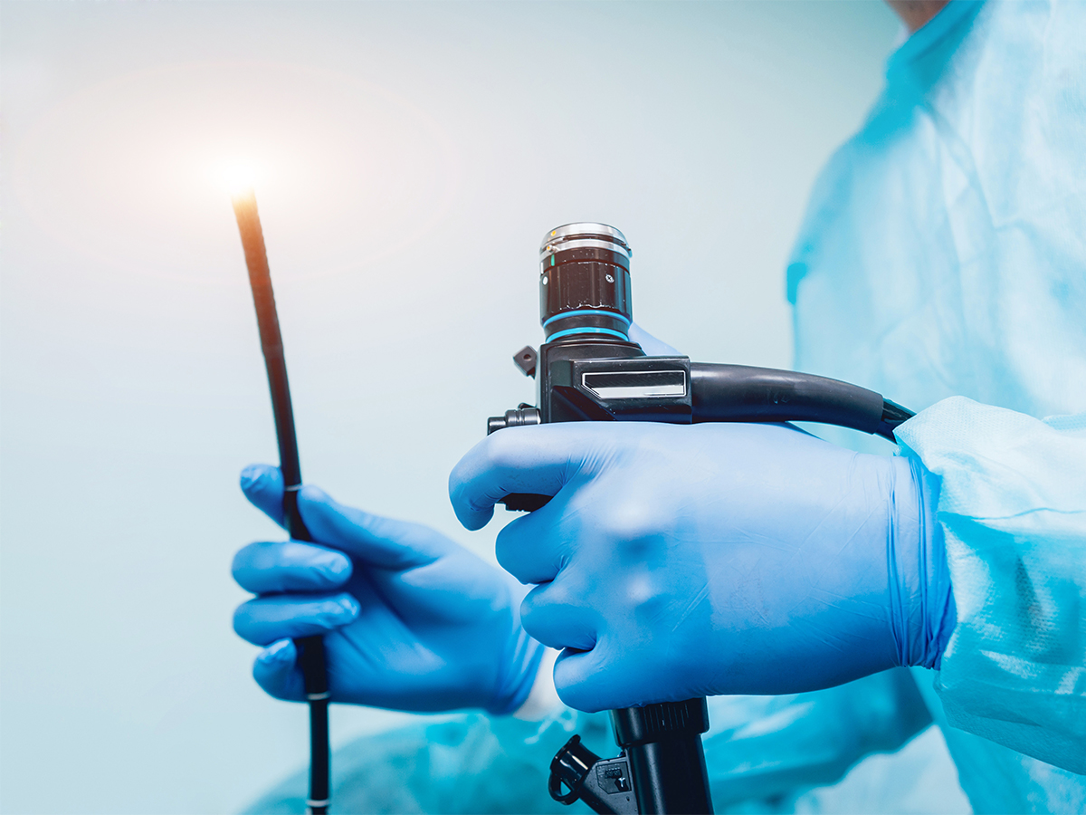 Doctor holding endoscopy device