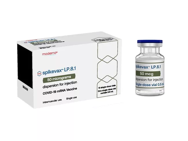 Spikevax vial and product packaging