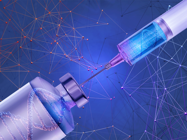DNA in vial, syringe