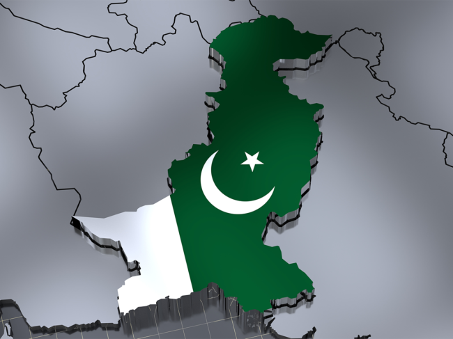 Pakistan flag-map