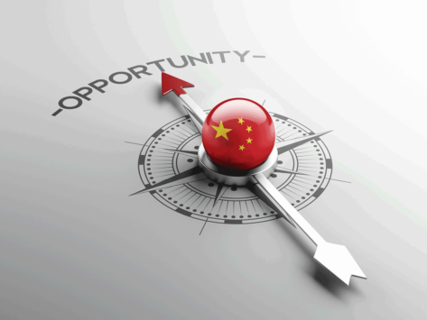 Opportunity compass with Chinese flag