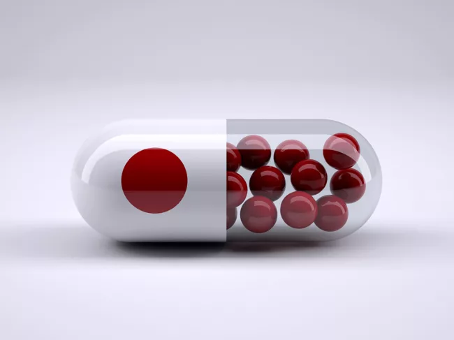 Pill with Japanese flag
