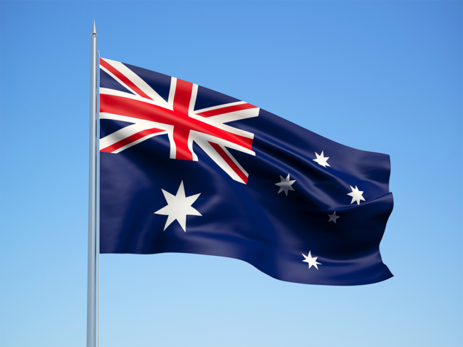 Flag of Australia, sky background
