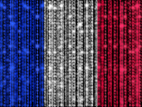 France binary flag digital