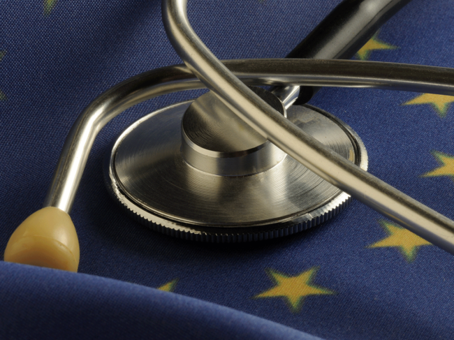 Stethoscope and European flag