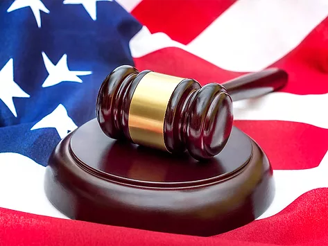 Us law flag gavel
