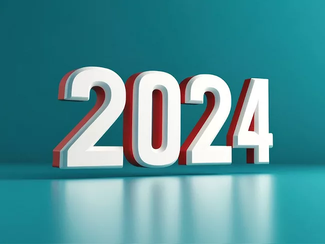 2024 on teal background