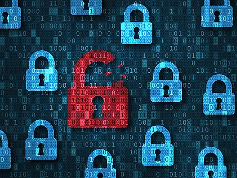 Data breach - red broken padlock