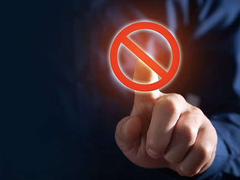 Finger pressing ban symbol